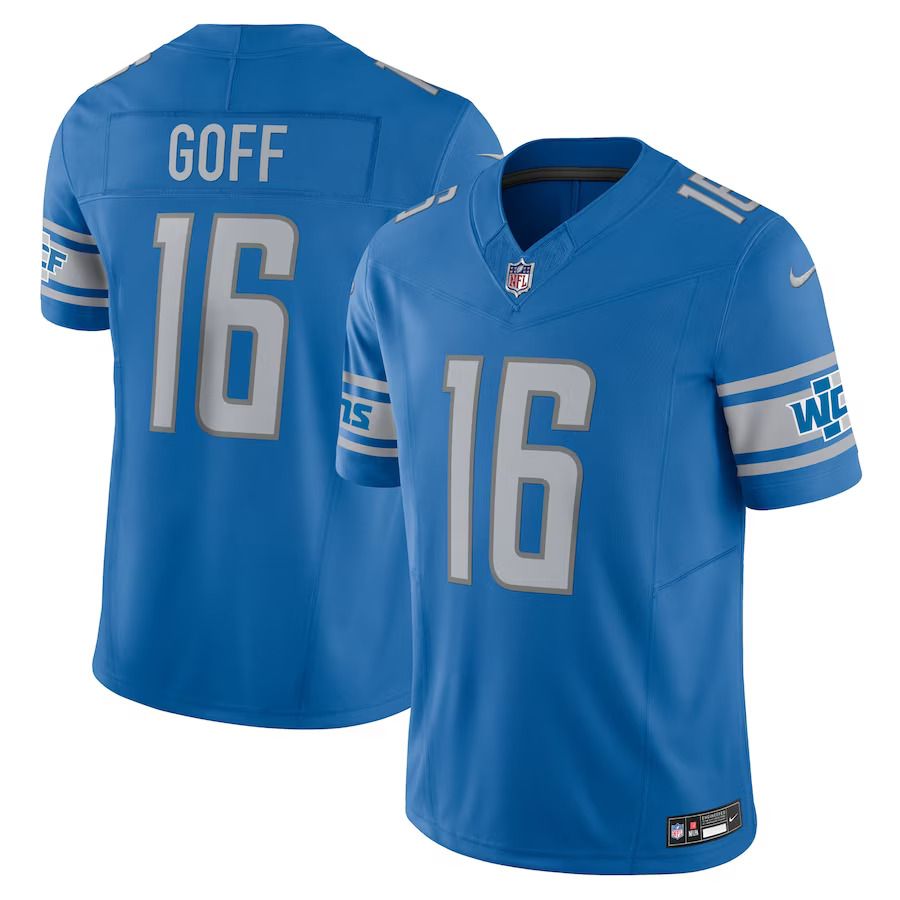 Men Detroit Lions 16 Jared Goff Nike Blue Vapor F.U.S.E. Limited NFL Jersey